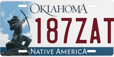 OK license plate 187ZAT