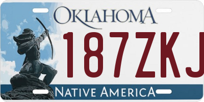 OK license plate 187ZKJ