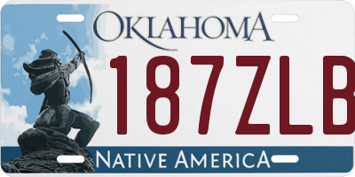 OK license plate 187ZLB