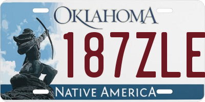 OK license plate 187ZLE