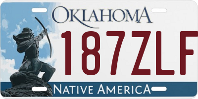 OK license plate 187ZLF