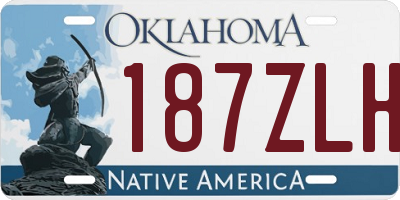 OK license plate 187ZLH