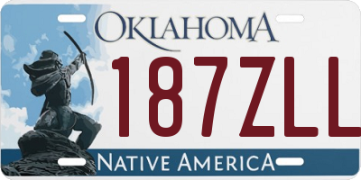 OK license plate 187ZLL