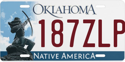 OK license plate 187ZLP