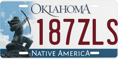 OK license plate 187ZLS