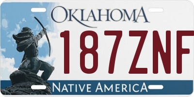 OK license plate 187ZNF