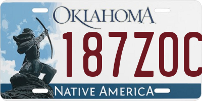 OK license plate 187ZOC