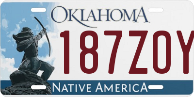 OK license plate 187ZOY