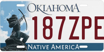 OK license plate 187ZPE