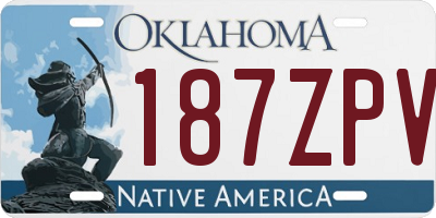 OK license plate 187ZPV