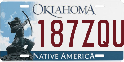 OK license plate 187ZQU