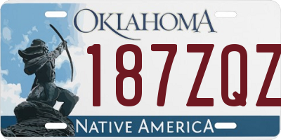 OK license plate 187ZQZ