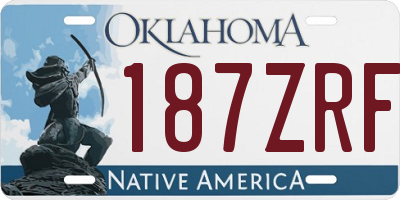 OK license plate 187ZRF