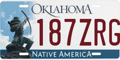 OK license plate 187ZRG