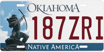 OK license plate 187ZRI