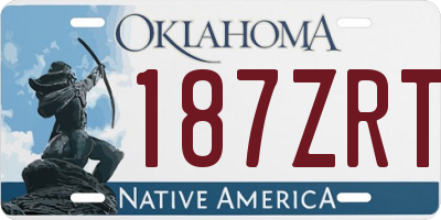 OK license plate 187ZRT