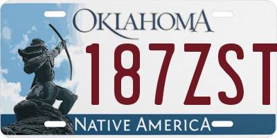 OK license plate 187ZST