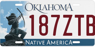 OK license plate 187ZTB