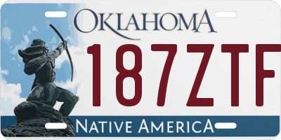 OK license plate 187ZTF