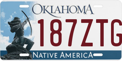 OK license plate 187ZTG