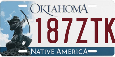 OK license plate 187ZTK