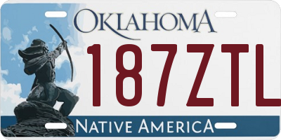 OK license plate 187ZTL