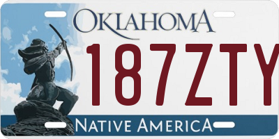 OK license plate 187ZTY