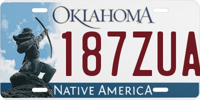 OK license plate 187ZUA