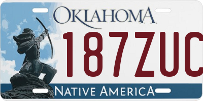 OK license plate 187ZUC