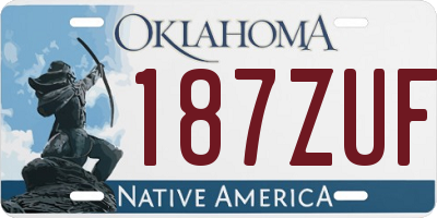 OK license plate 187ZUF