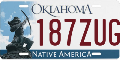 OK license plate 187ZUG