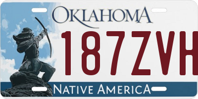 OK license plate 187ZVH