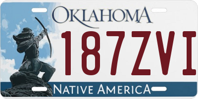 OK license plate 187ZVI