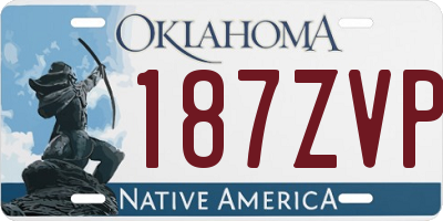 OK license plate 187ZVP