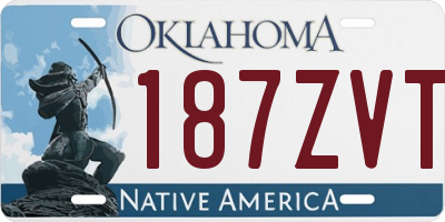 OK license plate 187ZVT
