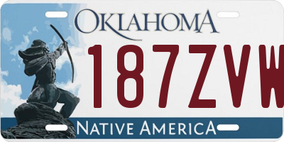 OK license plate 187ZVW