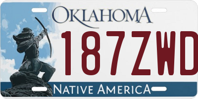 OK license plate 187ZWD