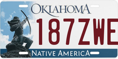 OK license plate 187ZWE