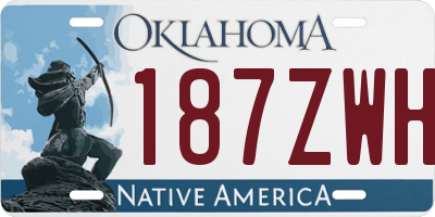 OK license plate 187ZWH