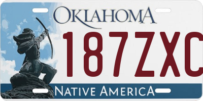 OK license plate 187ZXC