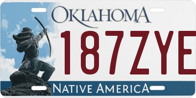 OK license plate 187ZYE