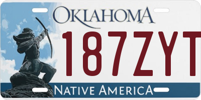 OK license plate 187ZYT