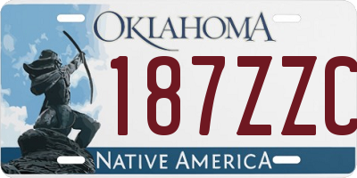 OK license plate 187ZZC