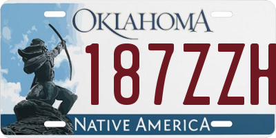 OK license plate 187ZZH