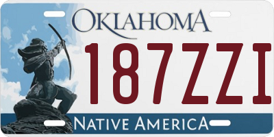 OK license plate 187ZZI