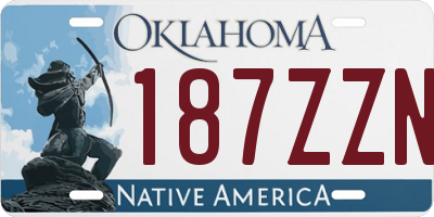 OK license plate 187ZZN