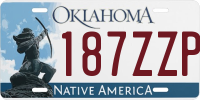 OK license plate 187ZZP