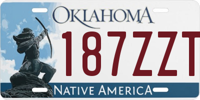 OK license plate 187ZZT