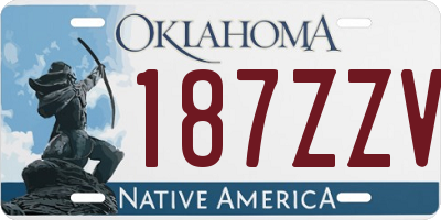 OK license plate 187ZZV