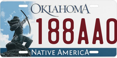 OK license plate 188AAO